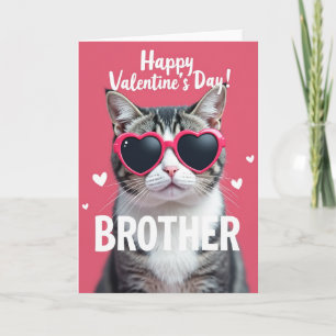 Brother Valentine Heart Cat Card