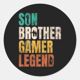 Brother Video Gamer Legend Matching Family Sibling Classic Round Sticker