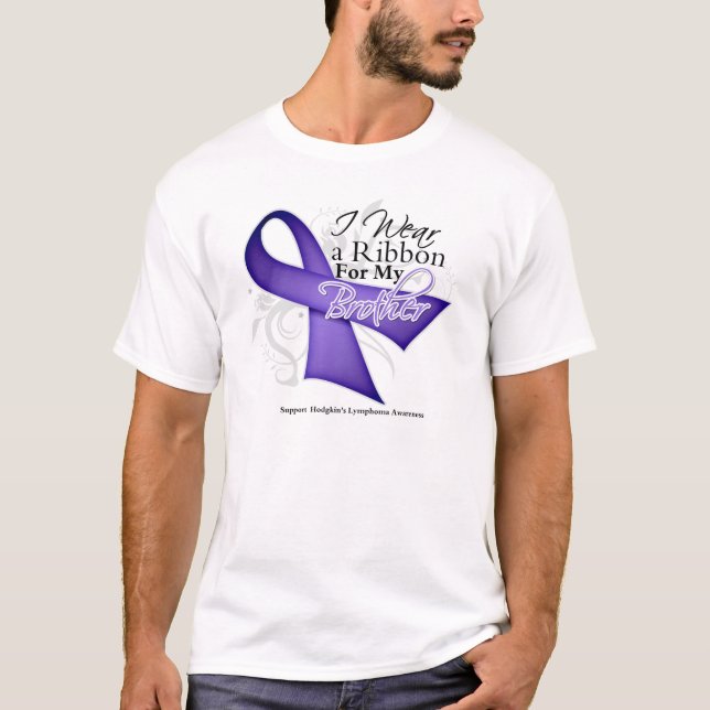 Brother Violet Ribbon-  Hodgkins Lymphoma T-Shirt (Front)