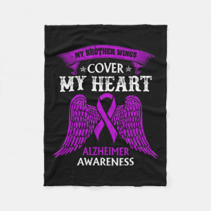 Brother Wings Cover My Heart Alzheimerheimer Aware Fleece Blanket
