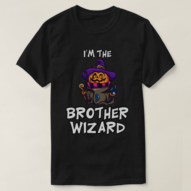 Brother Wizard Halloween Matching Family Costume T-Shirt (Design Front)