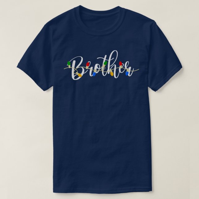 Brother Xmas Light Family Matching Christmas Group T-Shirt (Design Front)