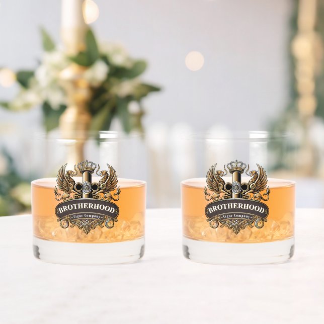 Brotherhood Cigar Company  Whiskey Glass (Insitu (Wedding))