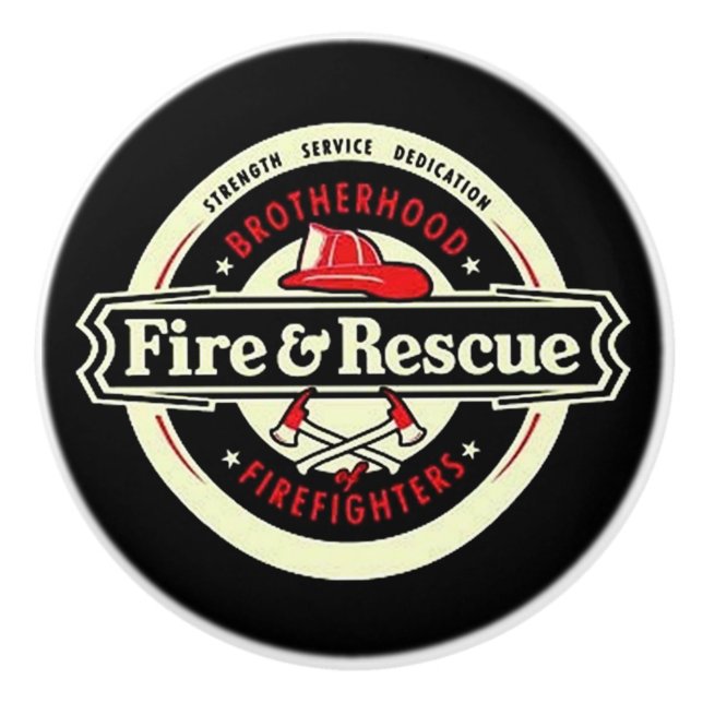 Brotherhood Firefighters Ceramic Knob (Front)