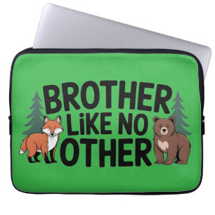 Brotherhood Graphic: Fox and Bear Illustration Laptop Sleeve
