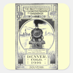 Brotherhood of Locomotive Firemen and Enginemen Square Sticker