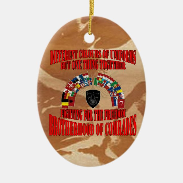 Brotherhood of Military Comrades Ceramic Tree Decoration (Front)