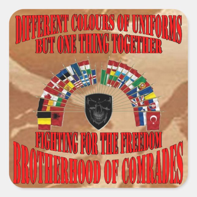 Brotherhood of Military Comrades Square Sticker (Front)