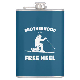 Brotherhood Of The Free Heel Telemark Skiing Hip Flask
