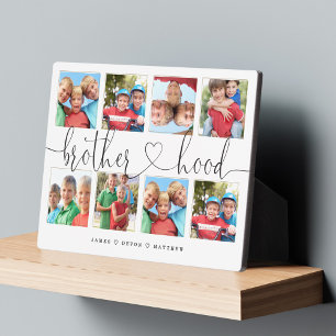 Brotherhood Script Gift For Brothers Photo Collage Plaque