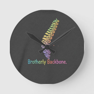 Brotherly Backbone – Strength in Brotherhood Tee Round Clock