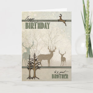 Brother's Birthday Deer in the Woods Card