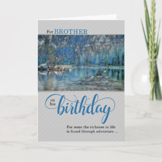 Brother's Birthday Outdoorsman Kayak Rowing Card