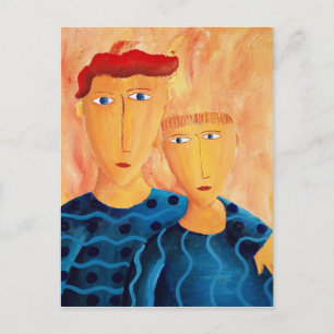 Brothers Contemporary Art Painting Postcard