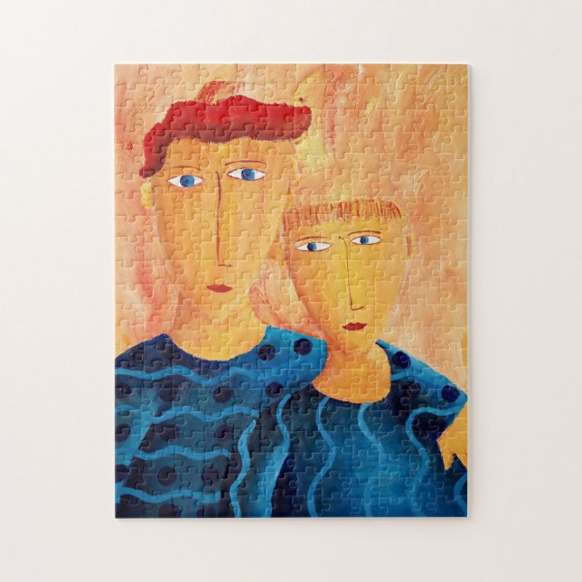 Brothers Contemporary Painting Fine Art Jigsaw Puz Jigsaw Puzzle (Vertical)