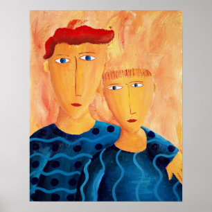 Brothers Contemporary Painting Fine Art Print