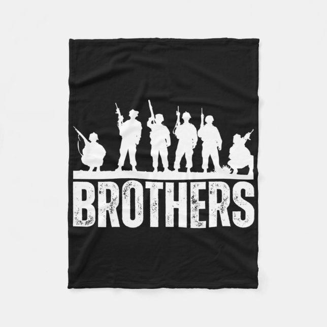Brothers Deployed Military Servicemen Troops Veter Fleece Blanket (Front)