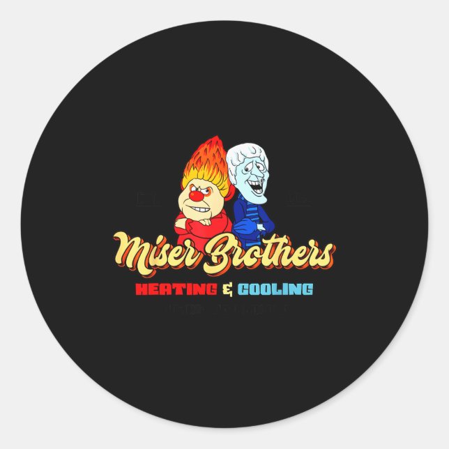 Brothers Heating &amp; Cooling Christmas  Classic Round Sticker (Front)