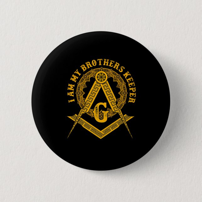 Brothers Keeper Illuminati Symbol Masonic Conspira 6 Cm Round Badge (Front)