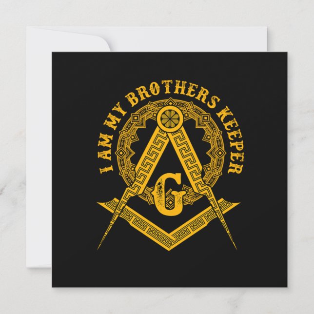 Brothers Keeper Illuminati Symbol Masonic Conspira Invitation (Front)