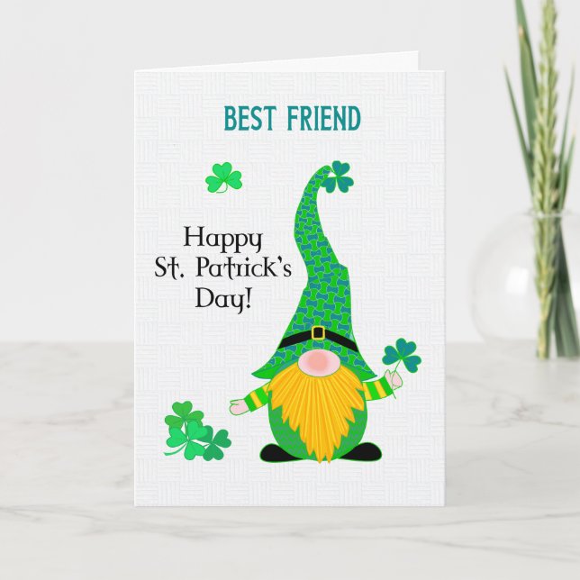 Brother's St Patrick's Fun Leprechaun Gnome Card (Front)