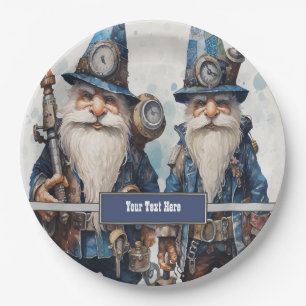 Brothers Twins Partners Steampunk Paper Plate