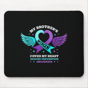 Brothers Wings Cover Heart Suicide Prevention Mouse Pad