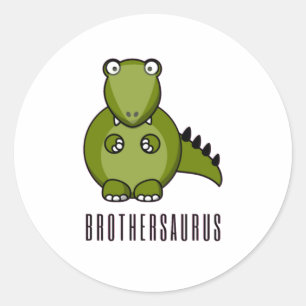Brothersaurus, Big Brother, Dinosaur, Big Brother, Classic Round Sticker