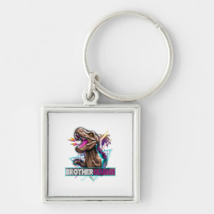 Brothersaurus Dinosaur Family Gift For Brother Key Ring