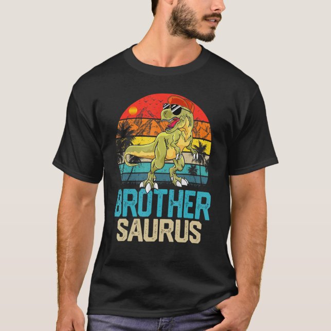 Brothersaurus Matching Family Dinosaur T Rex Broth T-Shirt (Front)