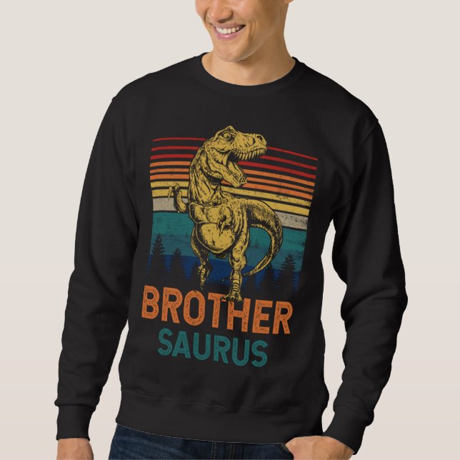 Brothersaurus Rex Dinosaur Brother Saurus Family M Sweatshirt (Front)
