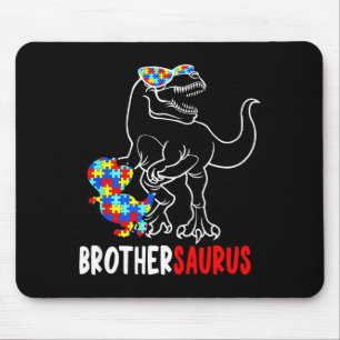 Brothersaurus T Rex Dinosaur Autism Awareness Brot Mouse Pad