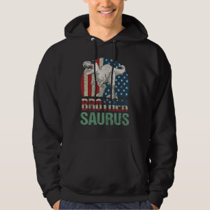 Brothersaurus T Rex Dinosaur Brother 4th Of July Hoodie