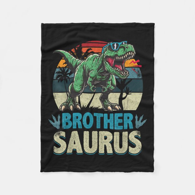Brothersaurus T Rex Dinosaur Brother Saurus Family Fleece Blanket (Front)