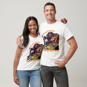 Brought the kids funny zoo animals parents T-Shirt
