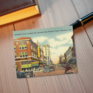 Broughton Street Savannah GA vintage Cardstock
