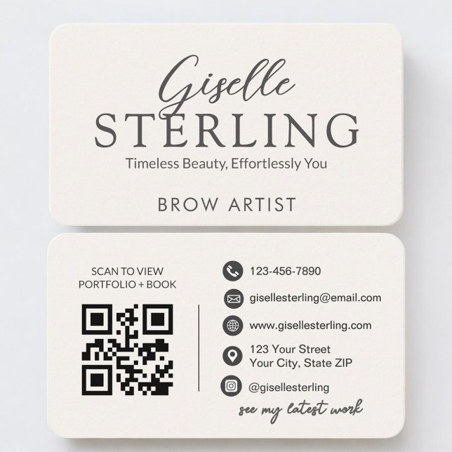 Brow Artist Neutral QR Code Business Card (Creator Uploaded)