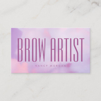 Brow Artist Purple Pastel Holographic  Business Card