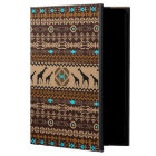 Brow Beige & Turquoise Geometric Ethnic Pattern