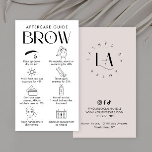 Brow Lamination Aftercare Modern Logo Cream Business Card