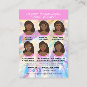 Brow Microblading Aftercare Crystal Holographic Business Card
