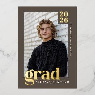 Brown 2026 Modern 4 Photo Graduation Gold