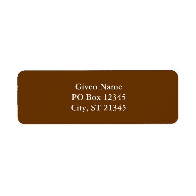 Brown 663300 return address label (Front)