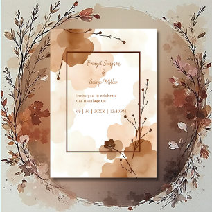 brown abstract boho minimal floral wedding