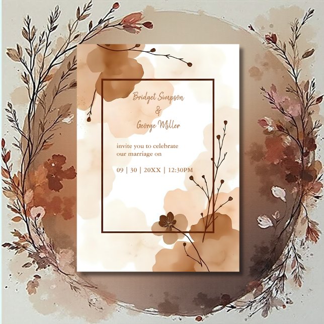 brown abstract boho minimal floral wedding (Creator Uploaded)