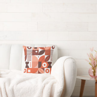 Brown Abstract geometric art pattern Cushion