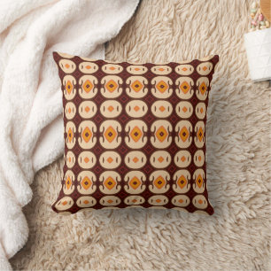 brown abstract oriental cushion