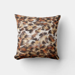 Brown Abstract Throw Pillow