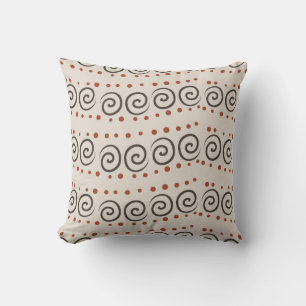 Brown Abstract Tribal Pattern Cushion