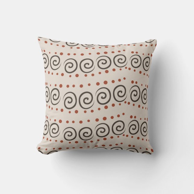 Brown Abstract Tribal Pattern Cushion (Front)